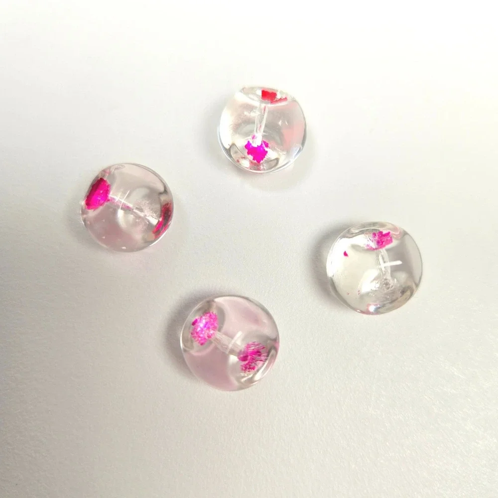 4 Czeck Art glass Buttons Molded Shank 1/2